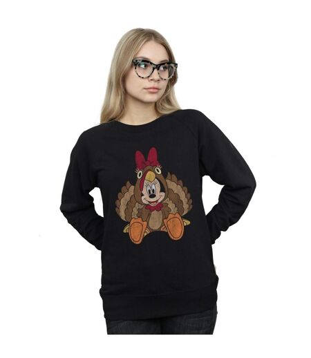 Disney Sweatshirt Femme/Femme Minnie Mouse Thanksgiving Turkey Costume Sweatshirt (Noir) - UTBI27998