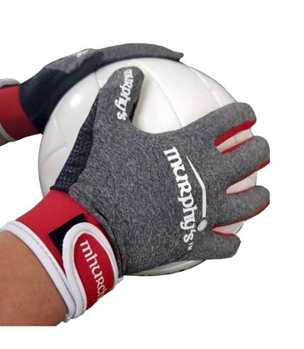 Murphys Unisex Adult Contrast Gaelic Gloves (Gray/Red/White)