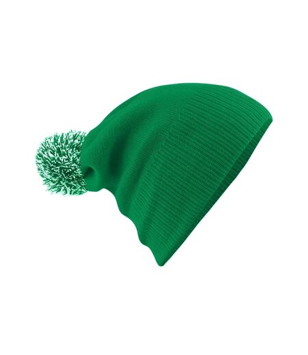 Adultes Bonnet Unisexe Snowstar Vert Blanc Beechfield