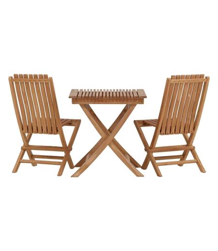 Ensemble table et 2 chaises en teck Ghana
