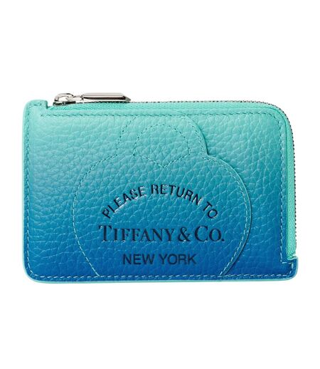 Ombre Leather Card Holder One Size Blue Ombre Tiffany & Co