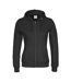 Womens/ladies Full Zip Hoodie Black Cottover-1