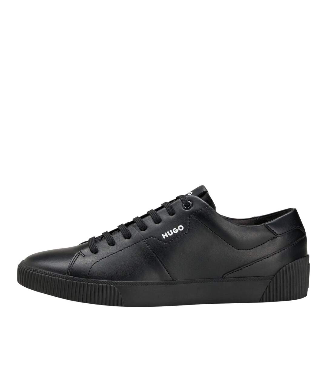 Mens Zero Leather Tennis Trainers Black Hugo-3