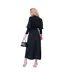 Womens/ladies Long-sleeved Formal Wrap Dress Black Ax-2