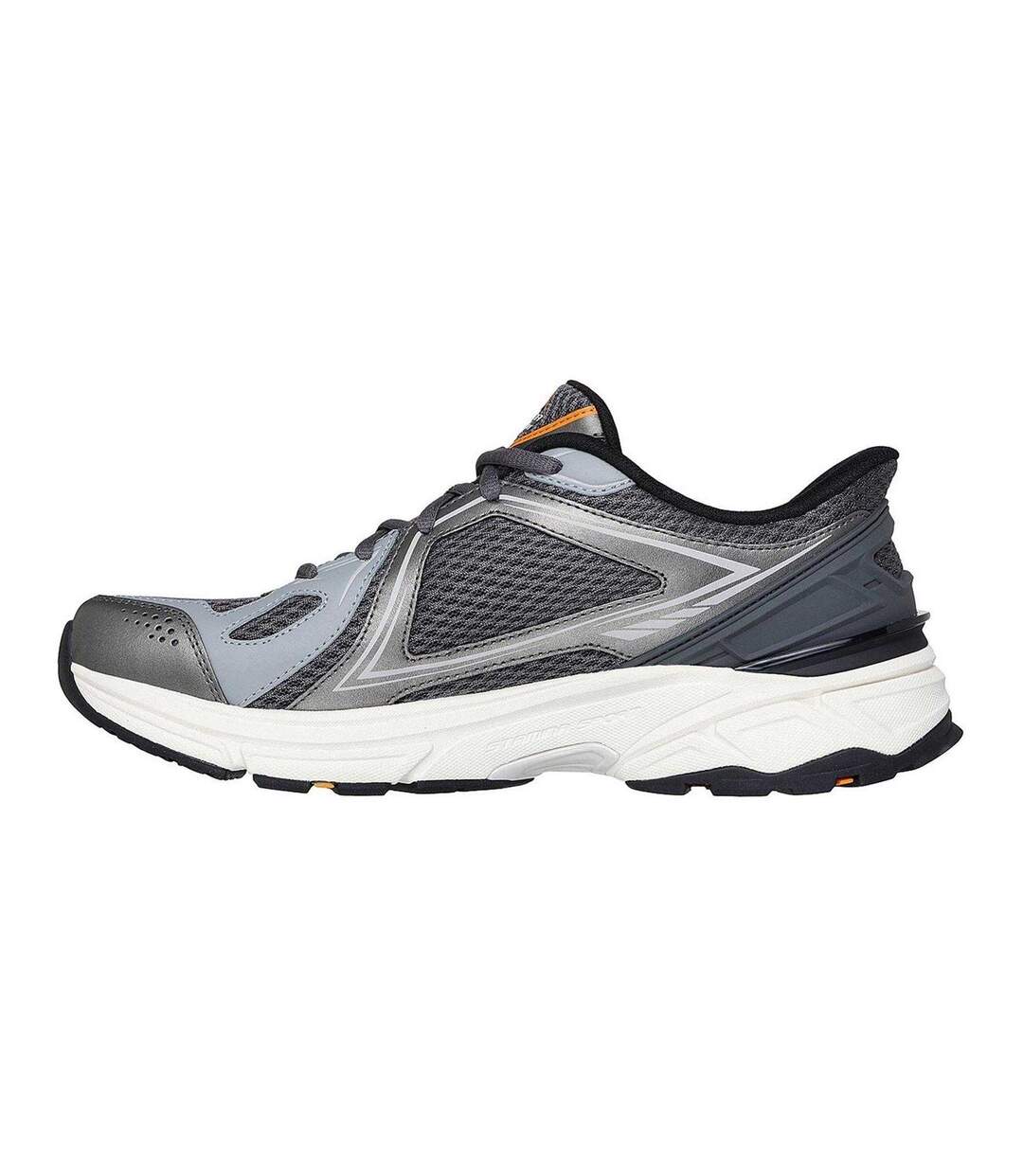 Mens Mesh Metallic Insert Trainers Grey Orange Skechers-2