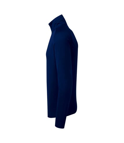 TriDri Top zippé à manches longues de performance pour hommes (Bleu marine / blanc) - UTRW6549