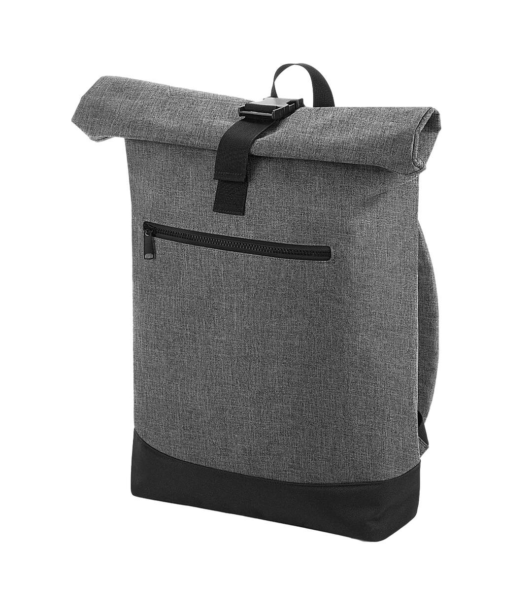 Sac à dos taille unique gris chiné / noir Bagbase-1