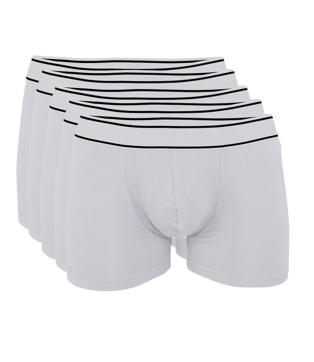 Lot 5 Boxers shorty Homme K800 - coton - blanc-2