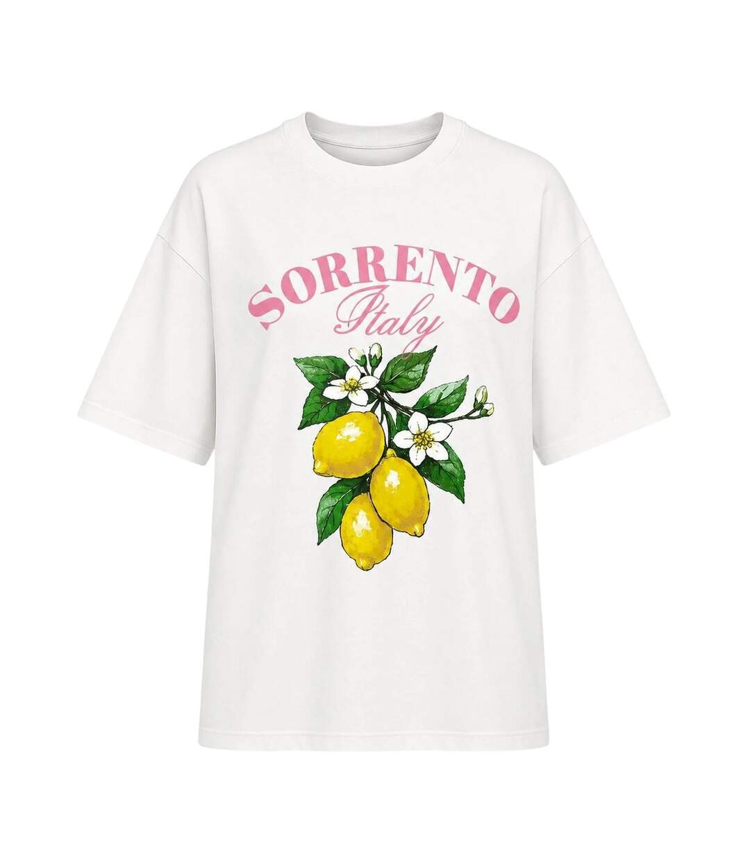 Womens/ladies Sorrento Italy Lemon Oversized T-shirt Multicoloured I Saw It First-1