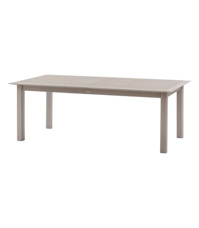 Table de jardin extensible en aluminium effet bois 12 places ALLURE - Grège et avoine