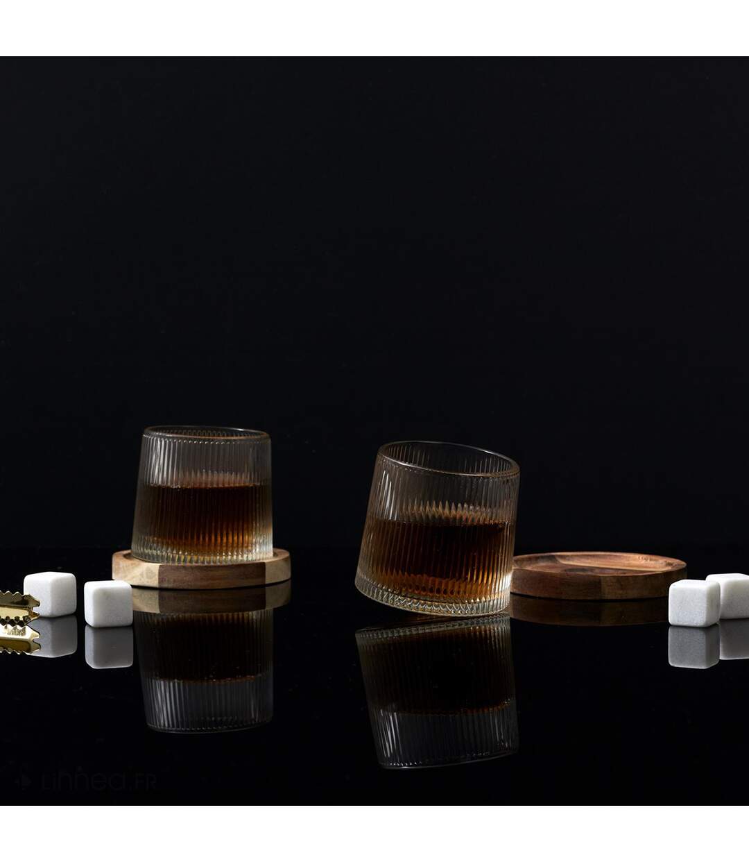 Lot de 2 verres à whisky et leur support CASK-4