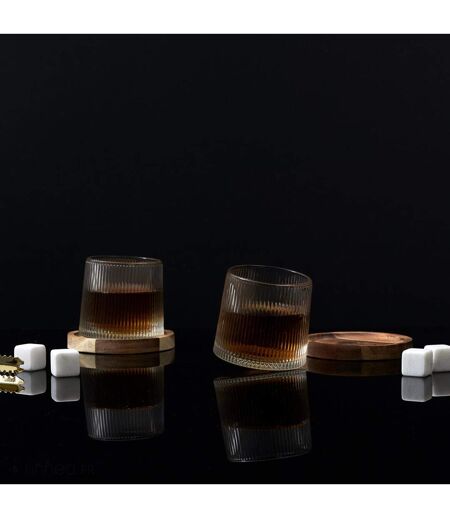 Lot de 2 verres à whisky et leur support CASK