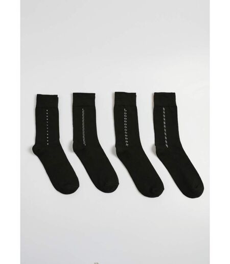 Lot de 4 Chaussettes petits motifs, foncé