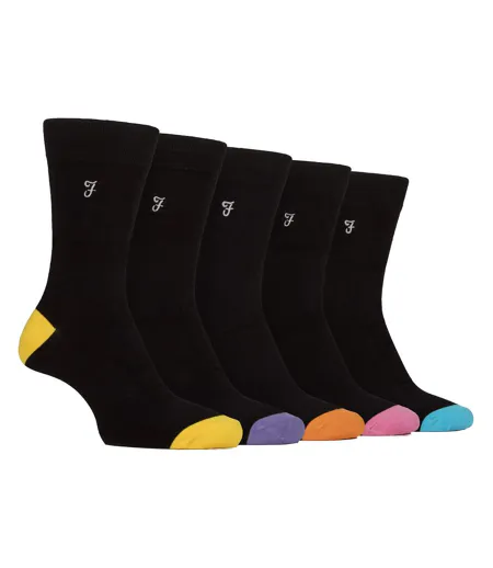 Farah - Lot de 5 paires de chaussettes douces respirantes en bambou homme