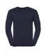 Mens knitted v neck sweatshirt french navy Russell Collection