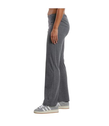 Womens/ladies Ribbed Trousers Dark Grey Melange Urban Classics