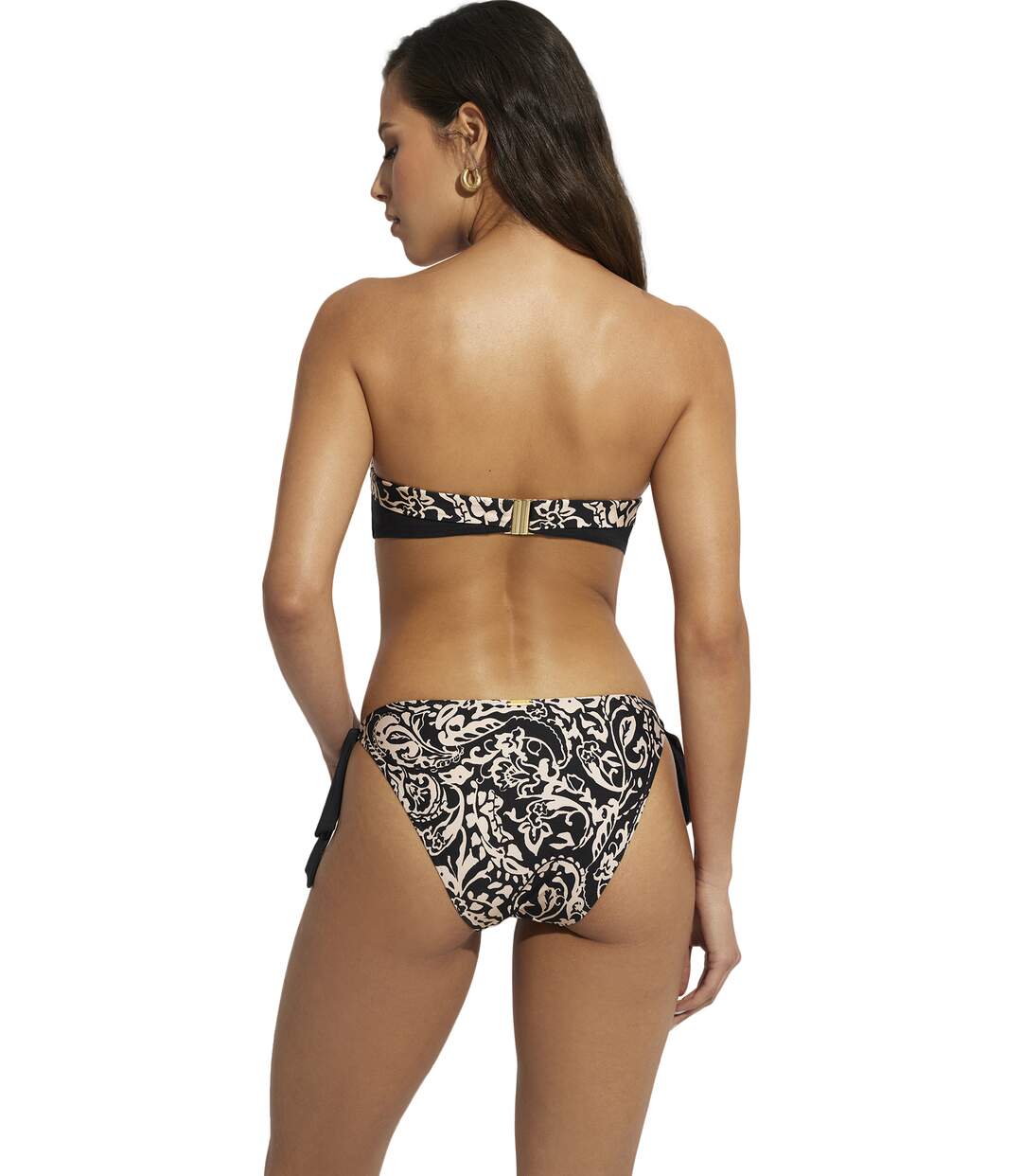 Bas maillot slip de bain taille basse à nouettes Creta Selmark Mare-3