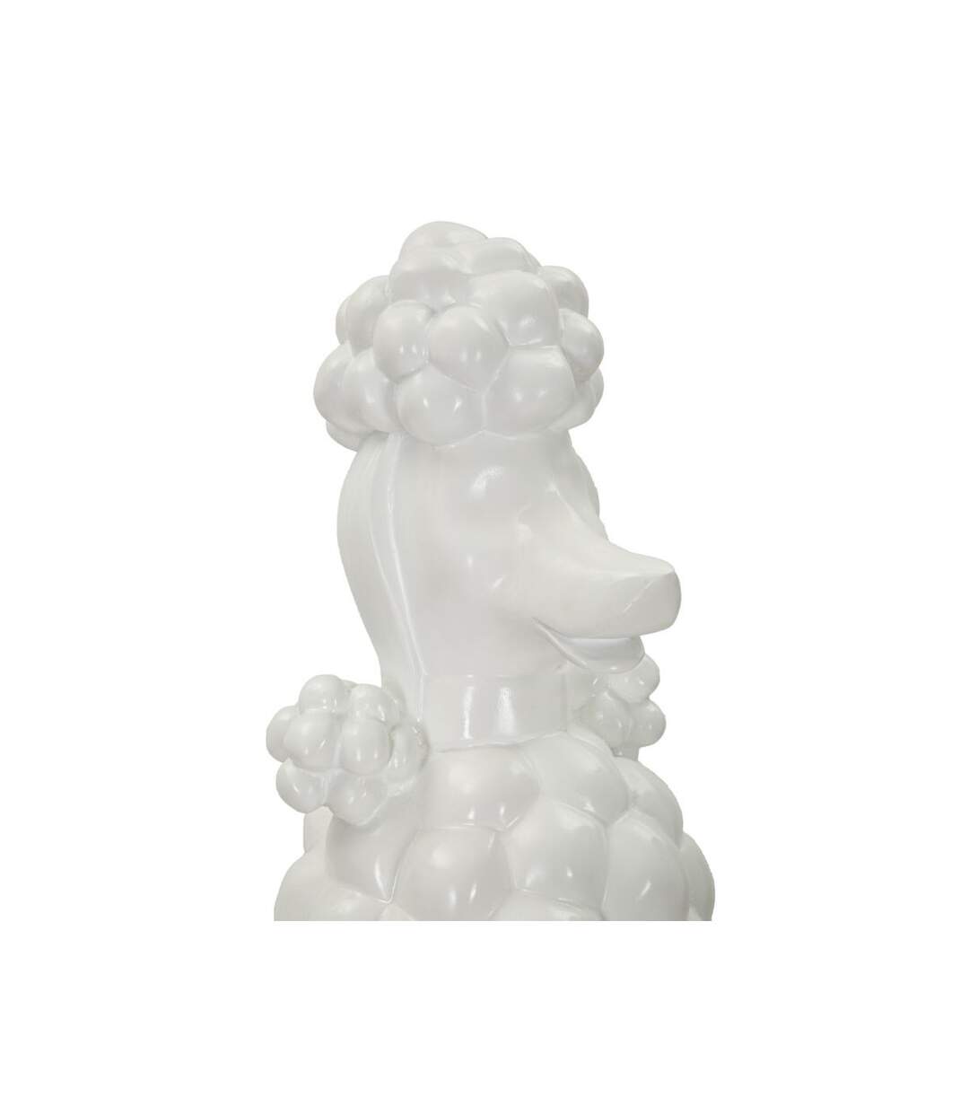 Statue Déco Chien Caniche Assis 61cm Blanc-5