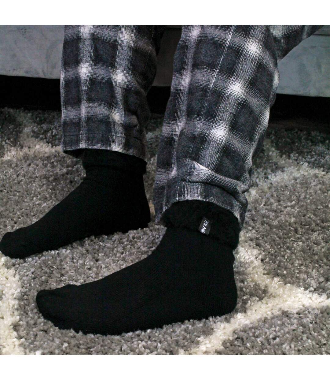 1 Pack Mens Soft Plush Lined Slipper Bed Socks-5