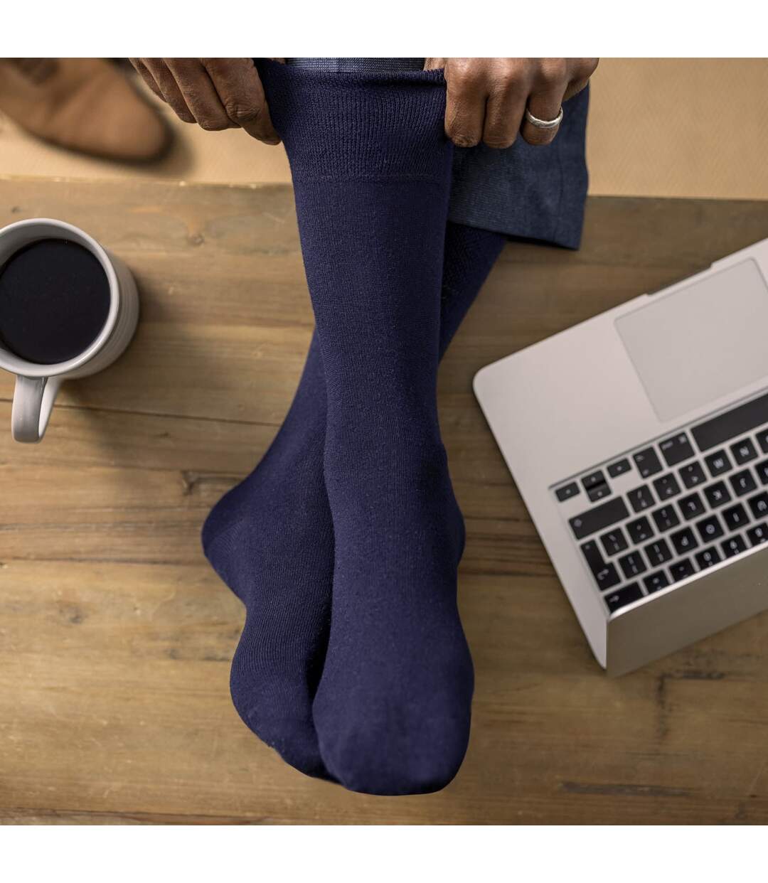 IOMI - 6 Paires Homme Chaussettes Diabétiques Sans Elastique Bambou-5