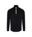 Mens long sleeve performance quarter zip top black/white TriDri