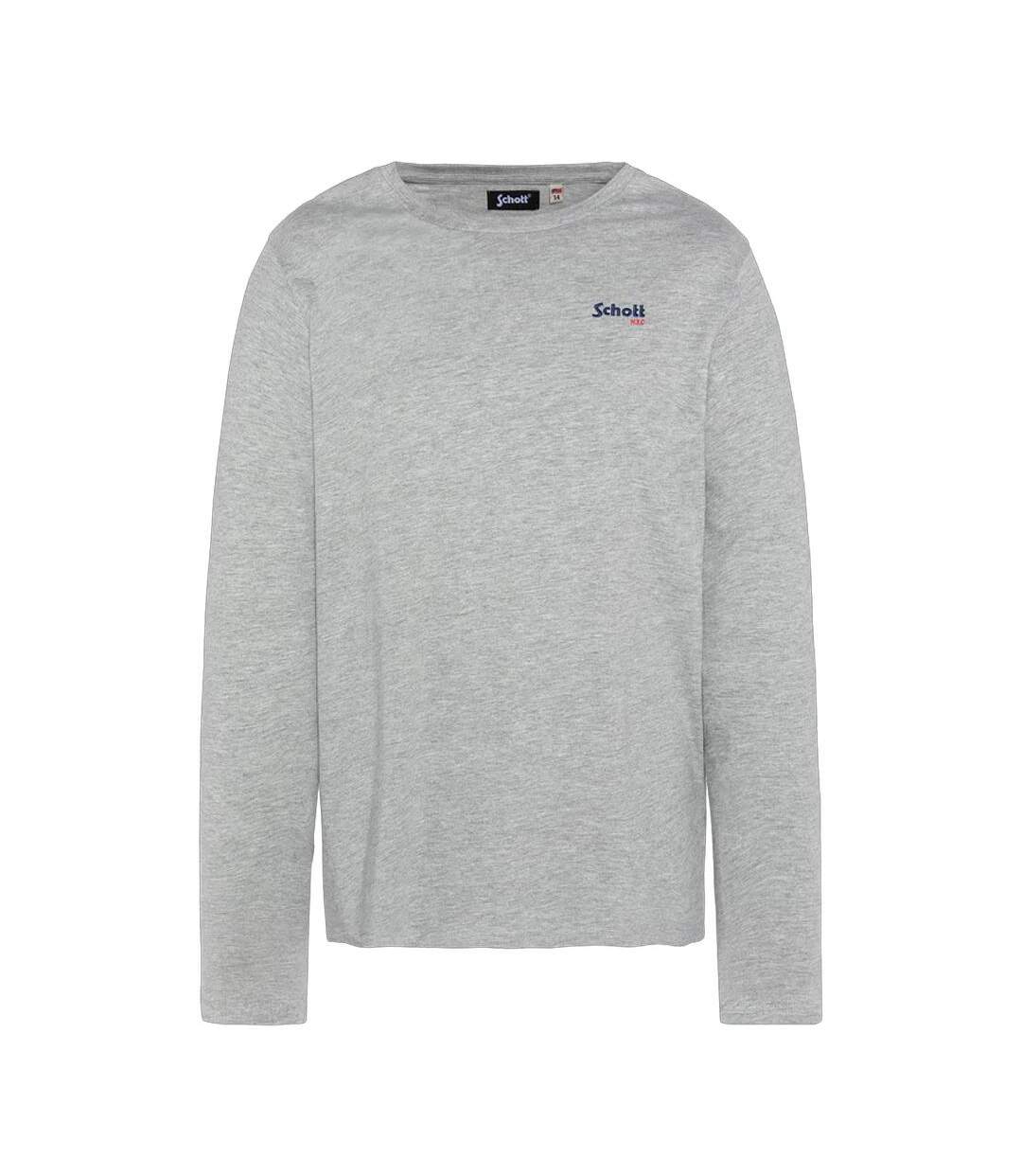 T-shirt gris homme schott brodedml-1
