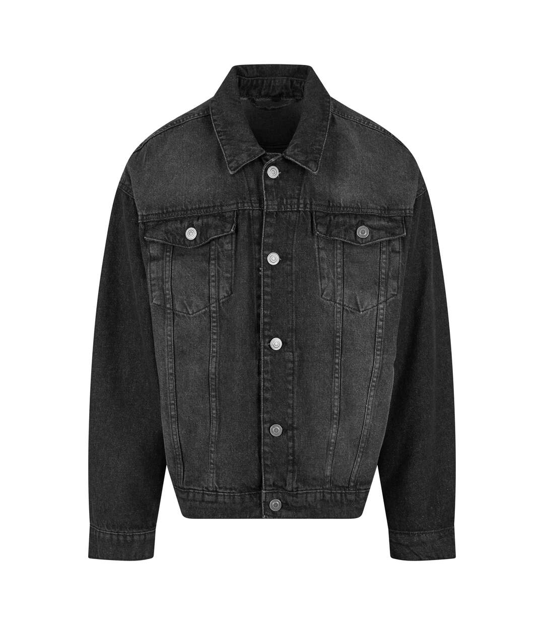 Veste En Jean Homme Noir Délavé Build Your Brand-2