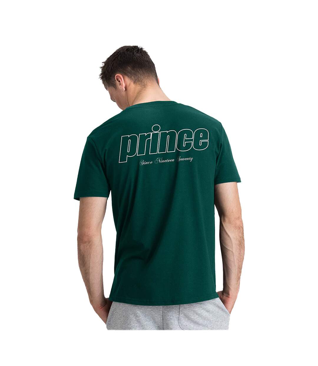 T-shirt court adulte vert bouteille Prince