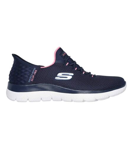 Mens Summits Diamond Dream Slip-in Casual Shoes Navy Pink Skechers