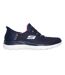 Mens Summits Diamond Dream Slip-in Casual Shoes Navy Pink Skechers-1