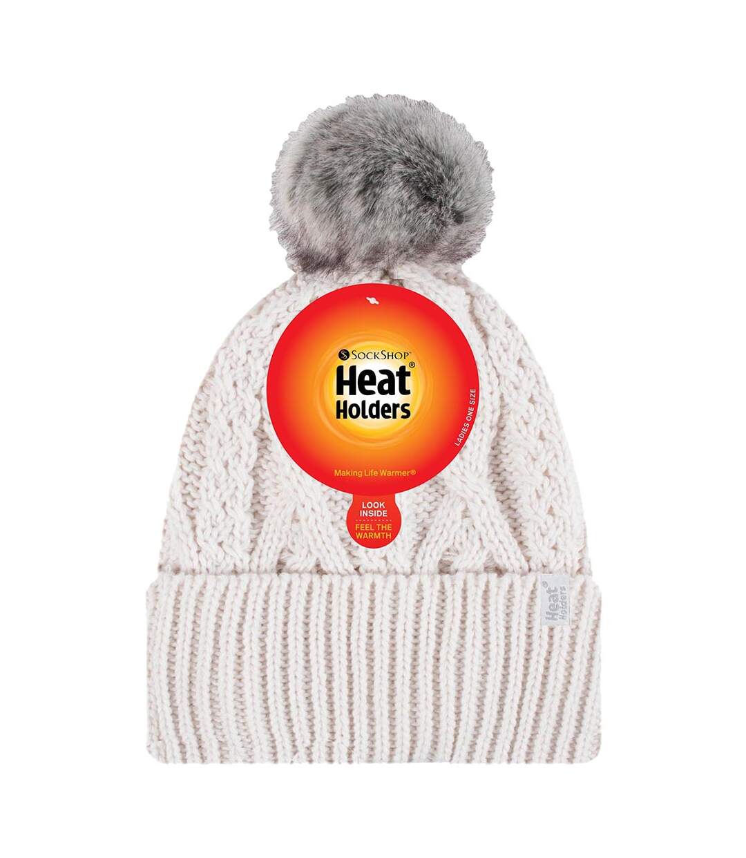 Bonnet Femme Tricot Thermique Slouch avec Pompon