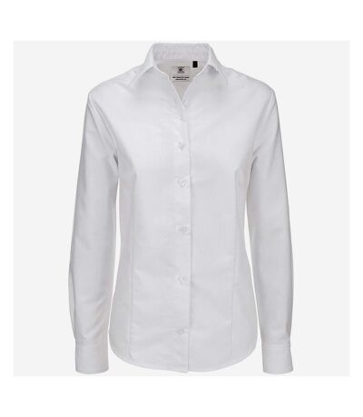 B&C Ladies Oxford Long Sleeve Shirt / Ladies Shirts & Blouses (White) - UTBC115