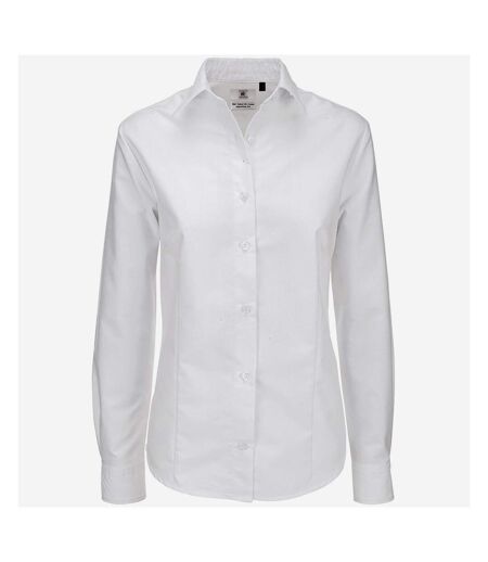 B&C Ladies Oxford Long Sleeve Shirt / Ladies Shirts & Blouses (White) - UTBC115