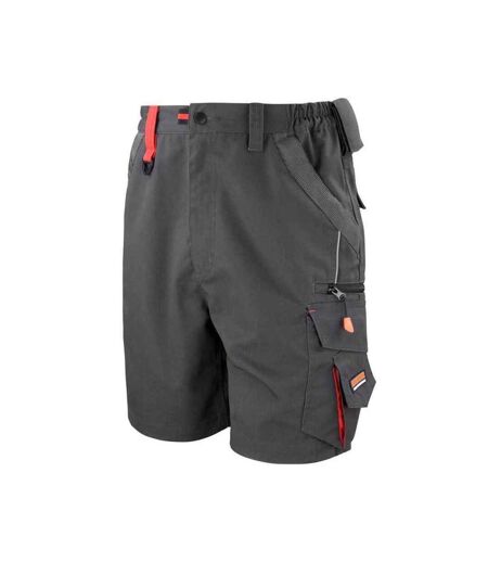 Mens technical cargo shorts grey/black WORK-GUARD by Result