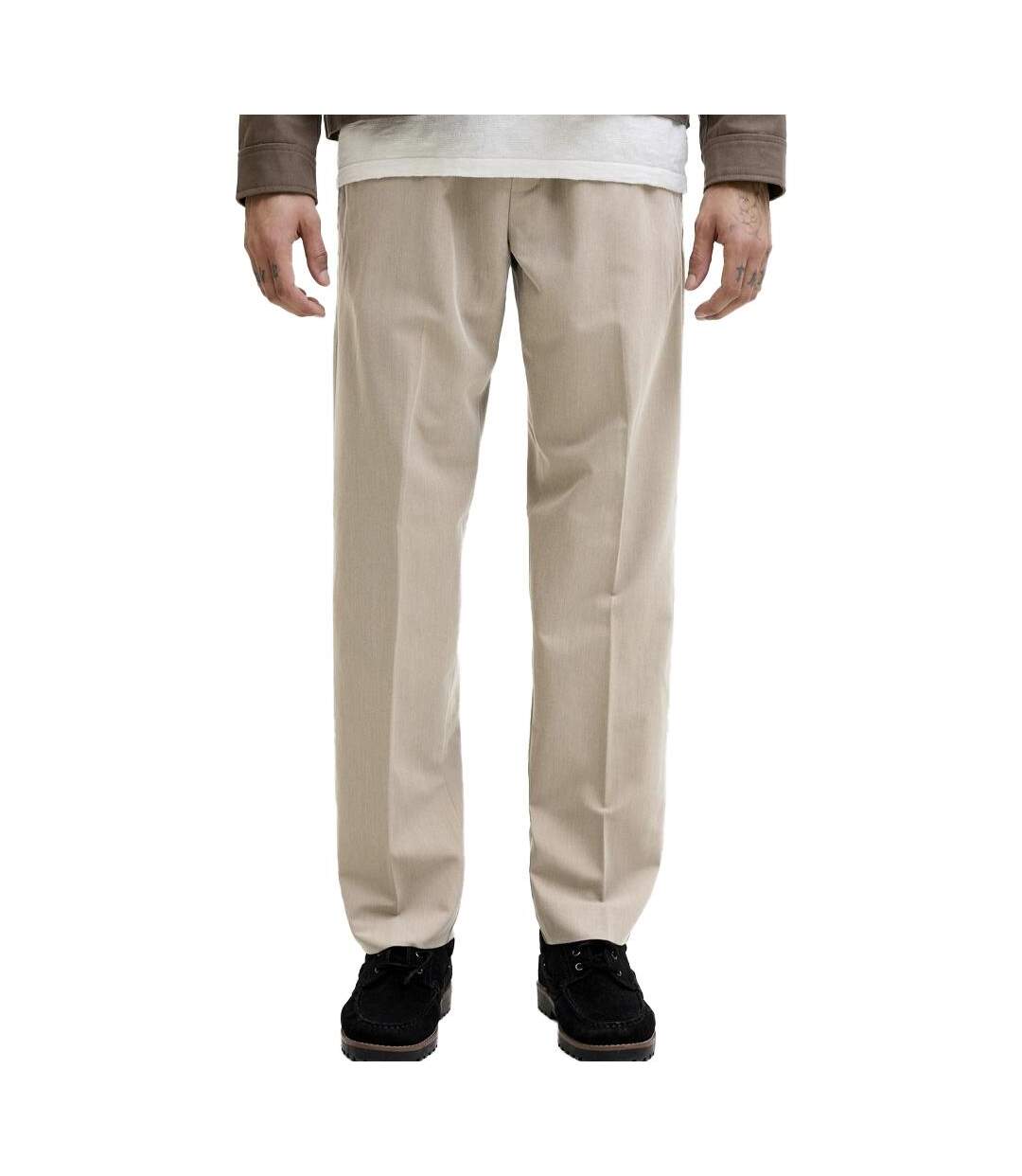 Pantalon fluide beige homme jack & jones kane-1