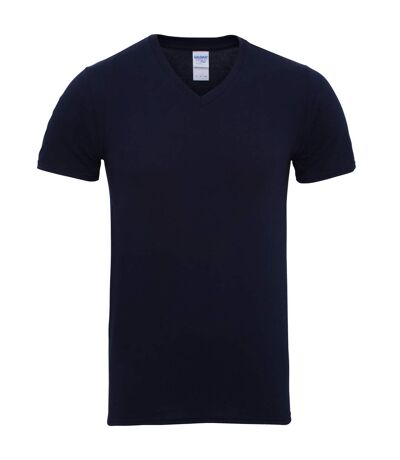 Gildan Mens Premium Cotton V Neck Short Sleeve T-Shirt (Navy)