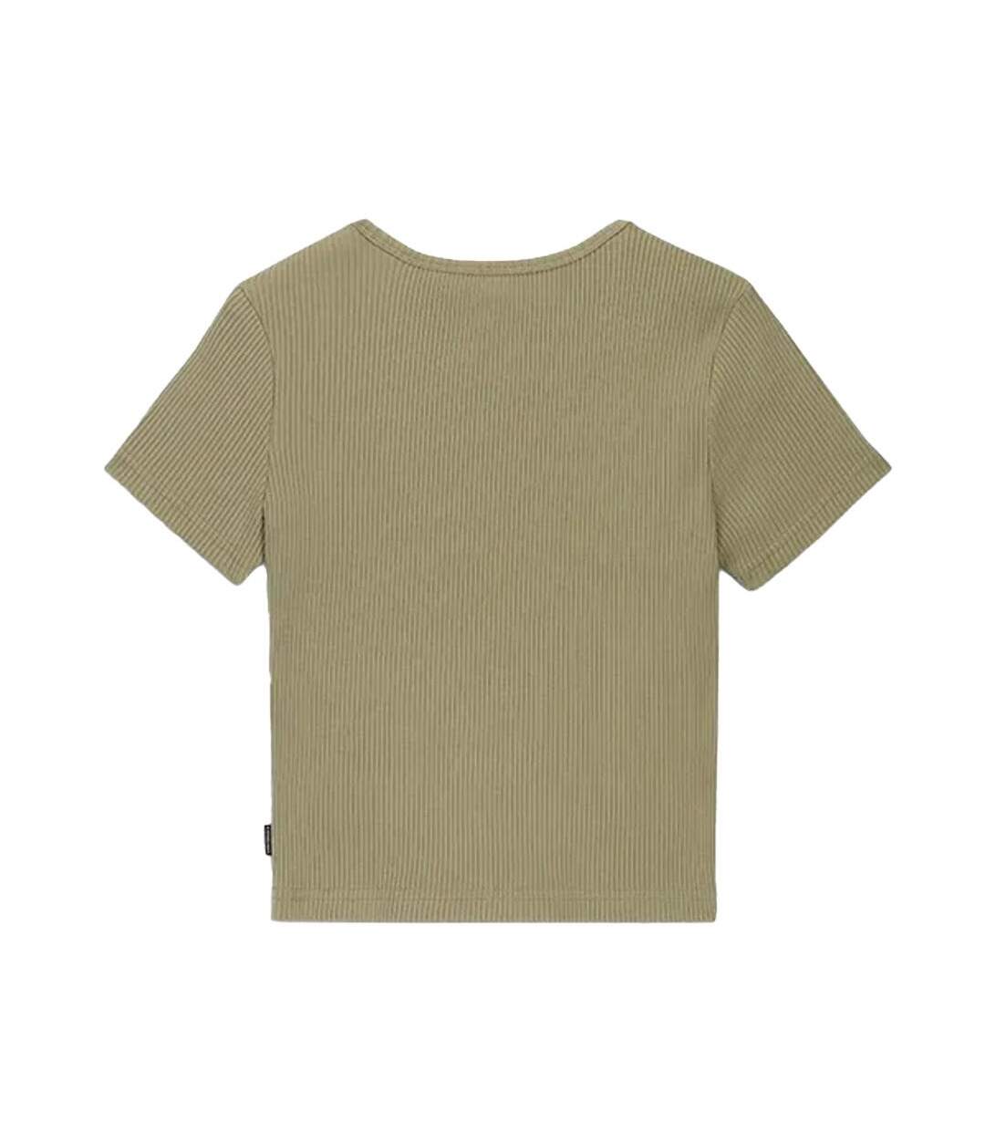 T-shirt kaki femme converse the  rib crop-2