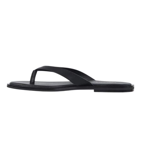 Womens/ladies Toe Post Flat Sandals Black Miso