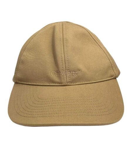 Casquette De Baseball Motif Logo Monotone Adulte Beige Off White