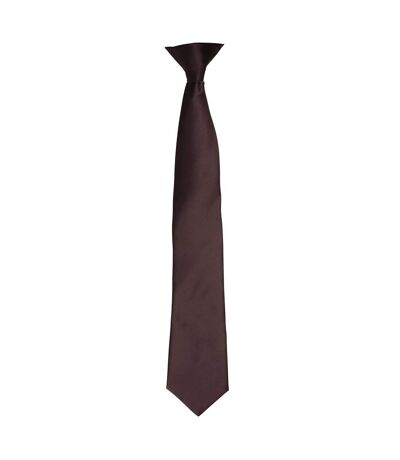Premier Colours Mens Satin Clip Tie (Chestnut) (One size) - UTRW4407