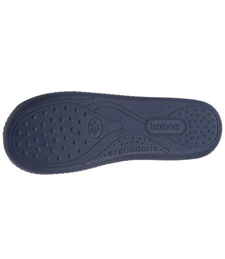 Isotoner Chaussons Charentaises homme polaire chinée semelle ergonomique, mousse à mémoire forme