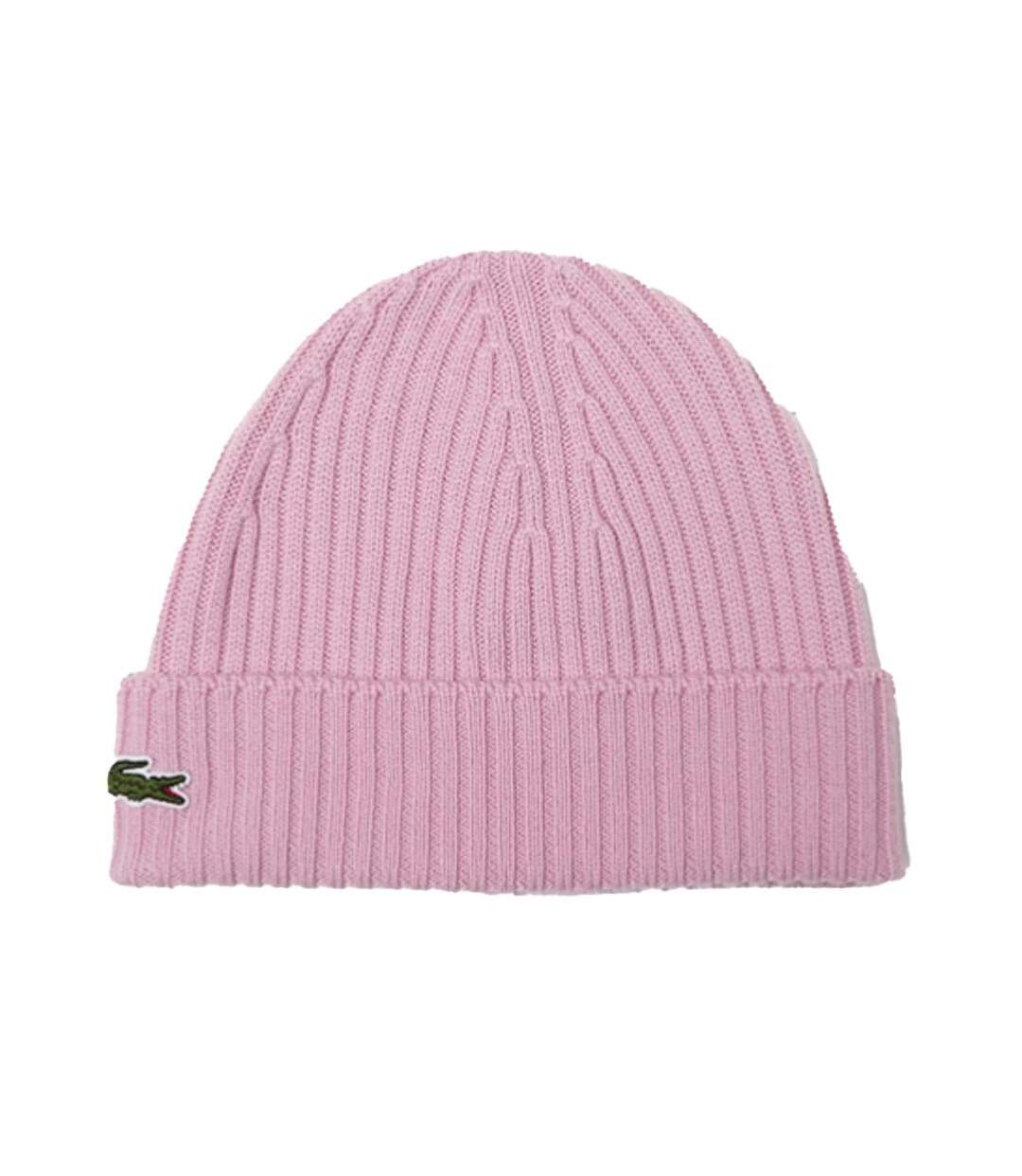 Bonnet rose femme lacoste rb0001 - taille unique-1