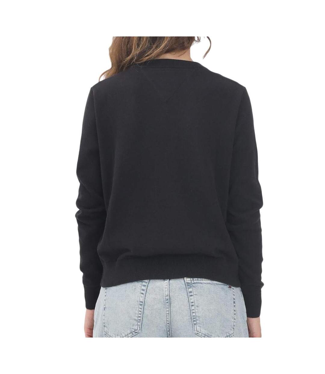 Pull noir femme tommy hilfiger vneck-2