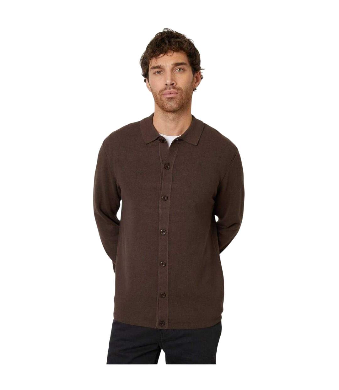 Chemise À Boutons Homme Marron Threadbare-2