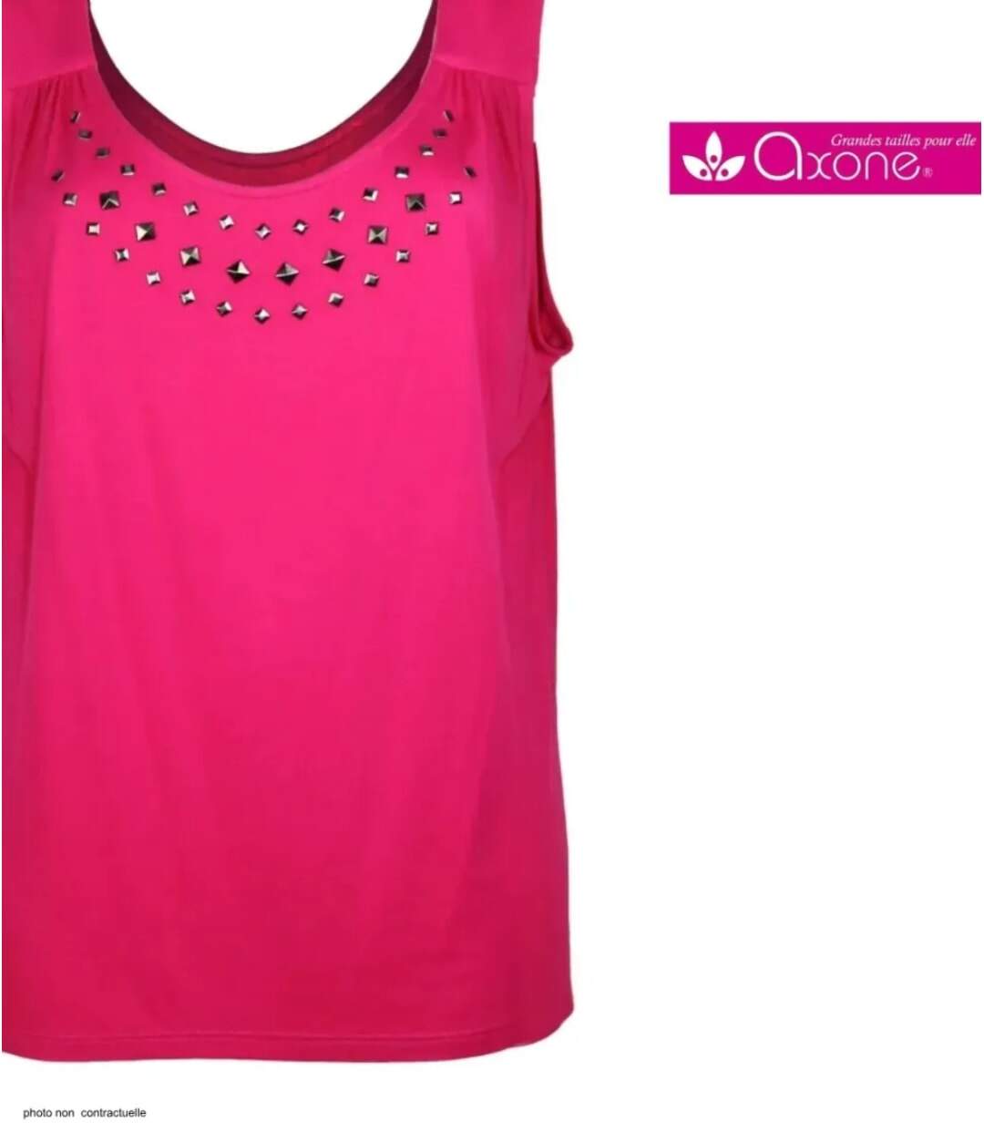 Axone TF344F Débardeur femme grande taille stretch fuchsia pour un look chic et lumineux-4