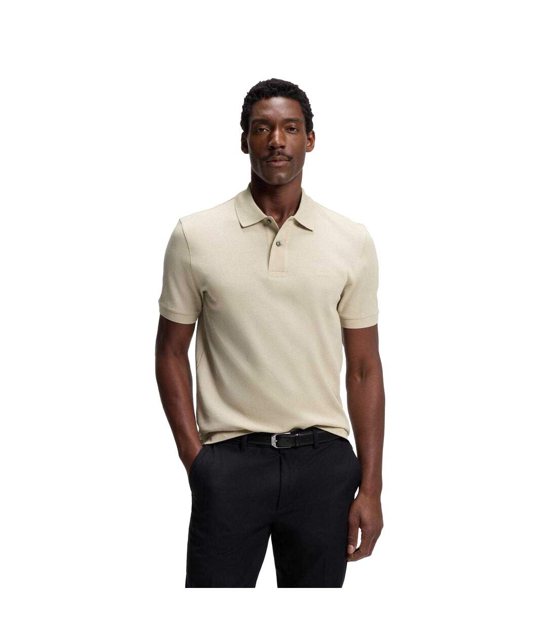 Polo Motif/style Logo Brodé Pallas Homme Beige Boss-4
