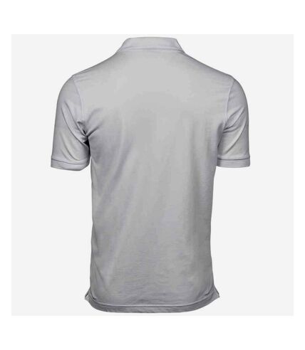 Mens luxury stretch pique polo shirt white Tee Jays