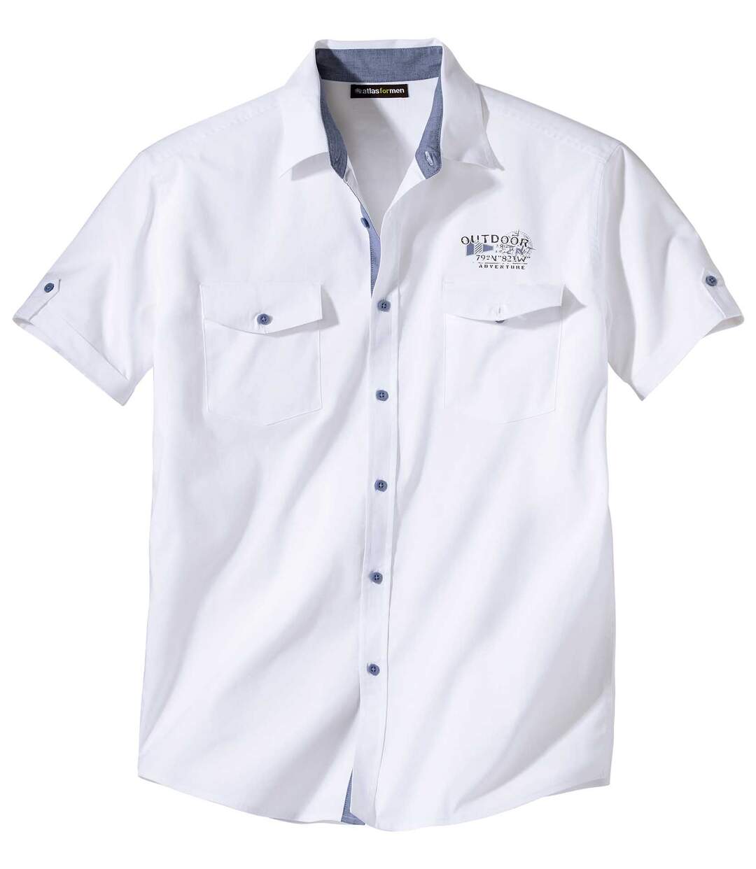 Biela košeľa v štýle uniformy Atlas For Men