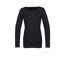 MAYFLOWER - Tee-shirt manches longues noir uni en viscose stretch avec col à 4 boutons-3