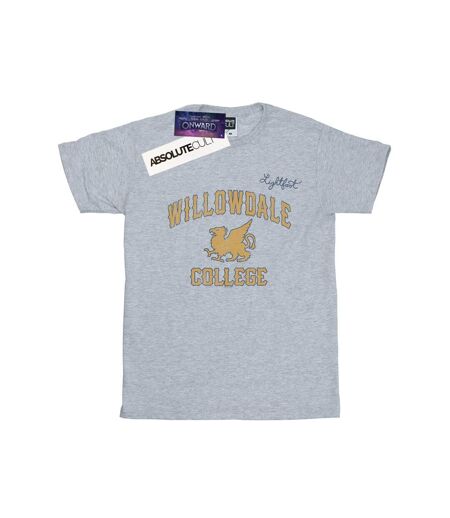 Disney Femme/Les femmes Onward Willowdale College - T-shirt boyfriend en coton (Gris sportif) - UTBI42374